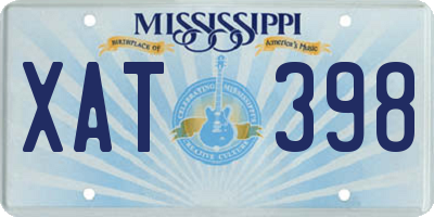 MS license plate XAT398