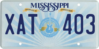 MS license plate XAT403