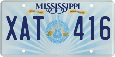 MS license plate XAT416