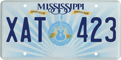 MS license plate XAT423