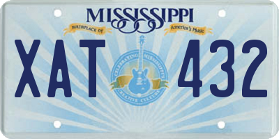 MS license plate XAT432