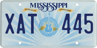MS license plate XAT445