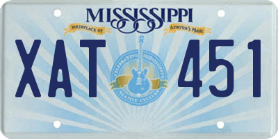 MS license plate XAT451