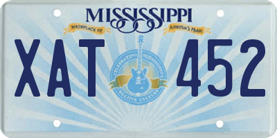 MS license plate XAT452