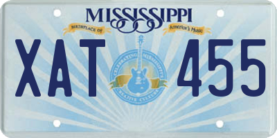 MS license plate XAT455