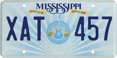 MS license plate XAT457
