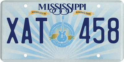 MS license plate XAT458