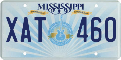 MS license plate XAT460