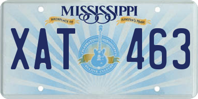 MS license plate XAT463