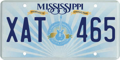 MS license plate XAT465