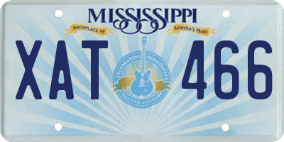 MS license plate XAT466