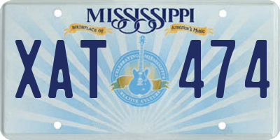 MS license plate XAT474