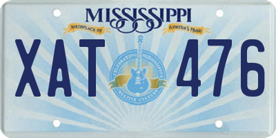 MS license plate XAT476