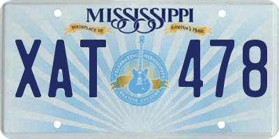 MS license plate XAT478
