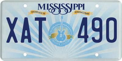 MS license plate XAT490