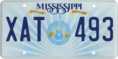 MS license plate XAT493