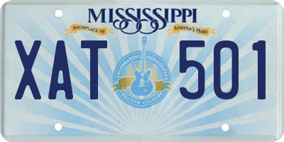 MS license plate XAT501