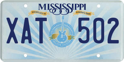 MS license plate XAT502