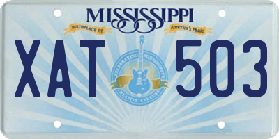 MS license plate XAT503