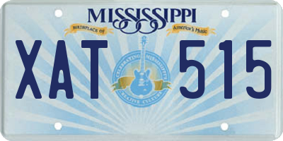 MS license plate XAT515