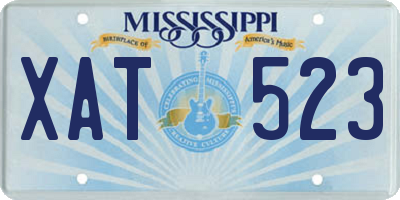 MS license plate XAT523