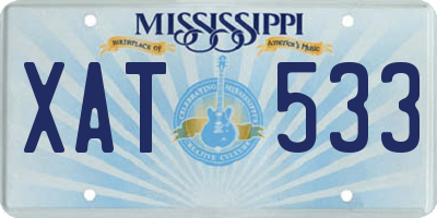 MS license plate XAT533
