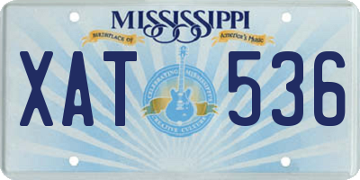MS license plate XAT536