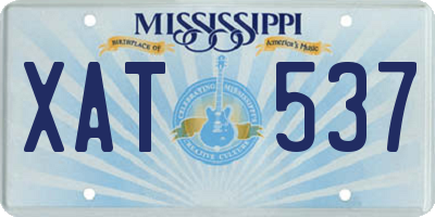 MS license plate XAT537