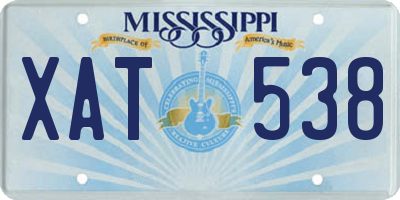 MS license plate XAT538