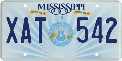 MS license plate XAT542