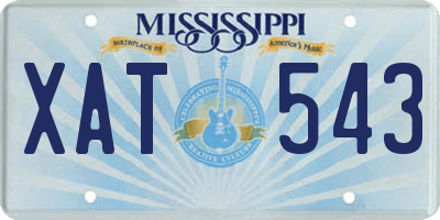 MS license plate XAT543