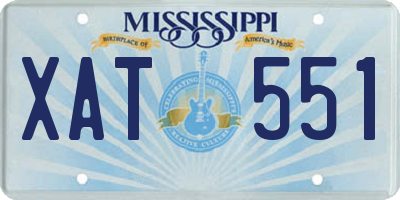 MS license plate XAT551