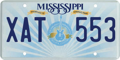 MS license plate XAT553