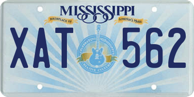 MS license plate XAT562
