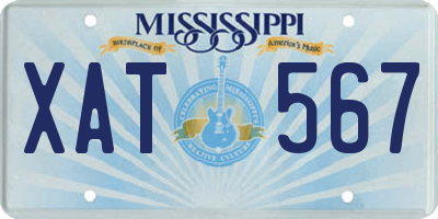 MS license plate XAT567