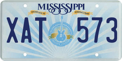 MS license plate XAT573