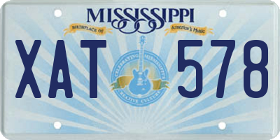 MS license plate XAT578