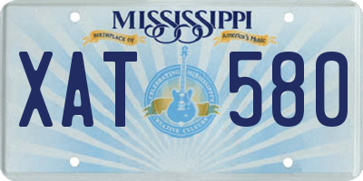 MS license plate XAT580