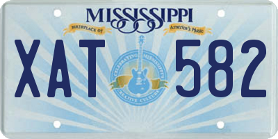 MS license plate XAT582
