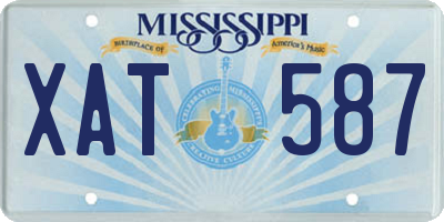 MS license plate XAT587