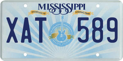 MS license plate XAT589