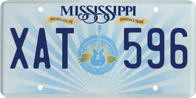 MS license plate XAT596