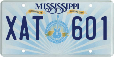 MS license plate XAT601