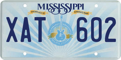 MS license plate XAT602