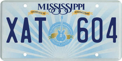 MS license plate XAT604