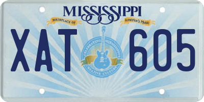 MS license plate XAT605