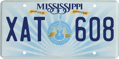 MS license plate XAT608