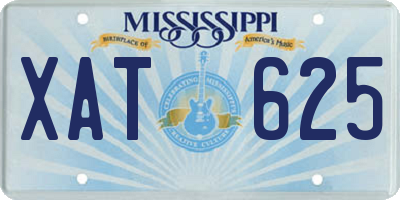 MS license plate XAT625