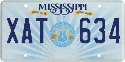 MS license plate XAT634