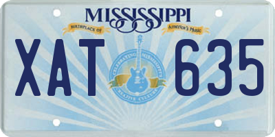 MS license plate XAT635